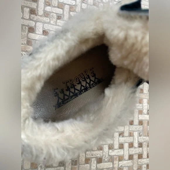 F-Troupe black suede shearling boots - Picture 4 of 6